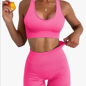 Matching set neon pink